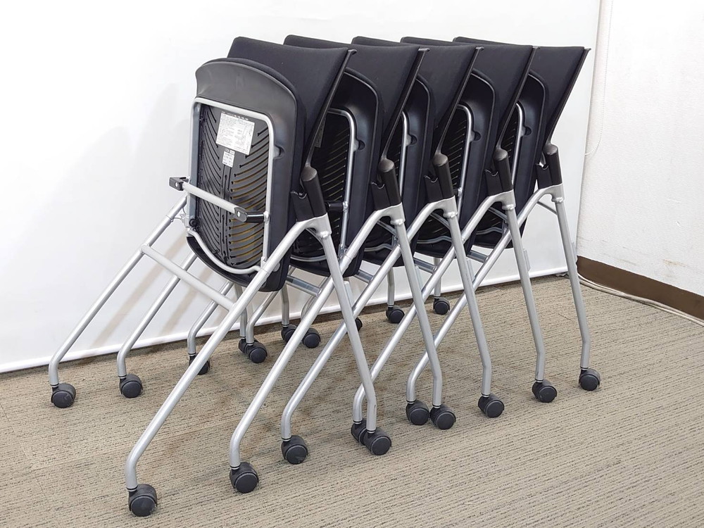 【送料無料 地域限定】5脚セット イトーキ マノス 会議チェア ミーティングチェア スタッキングチェア ネスティングチェア ネスタブルチェア スタックチェア 平行スタックチェア【中古オフィス家具】【中古】 - 画像 (7)