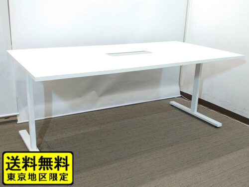 【送料無料 東京地区限定】 ミーティングテーブル 会議テーブル ワークテーブル フリーアドレス 平机 ワークデスク オペレーションデスク フリーアドレスデスク フリーアドレステーブル W1800×D900×H720 ナイキ モプト MPT-1890H 【中古オフィス家具】【中古】