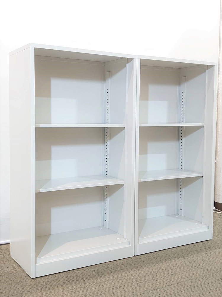【送料無料 東京地区限定】2台セット オープン書庫 キャビネット スチール書庫 本棚 書棚 収納棚 保管庫 オープンキャビネット 収納庫 保管棚 オープンラック オープンシェルフ スチールキャビネット 東京鋼器 【中古オフィス家具】【中古】 - 画像 (2)