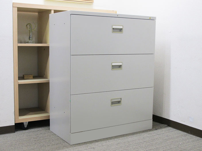 【在庫140台】 オカムラ 42 ラテラル書庫 3段 キャビネット 収納庫 本棚 書棚 ラテラルキャビネット【中古オフィス家具】【中古】