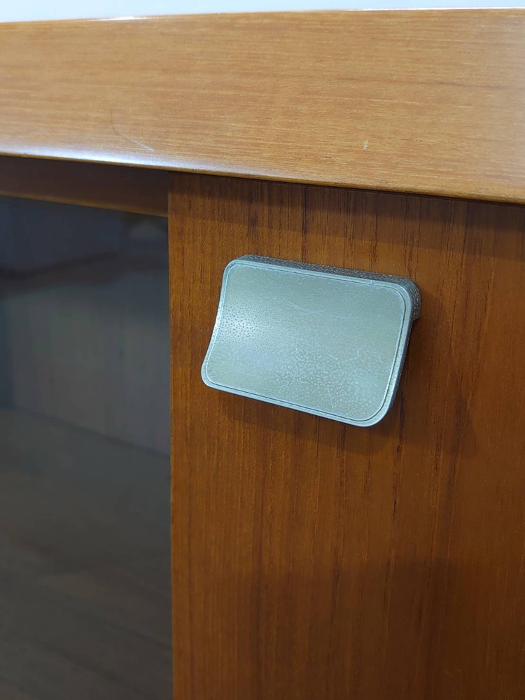 【送料無料 東京地区限定】ローボード 木製書庫 保管庫 キャビネット 収納庫 本棚 書棚 ガラス【中古オフィス家具】【中古】 - 画像 (7)