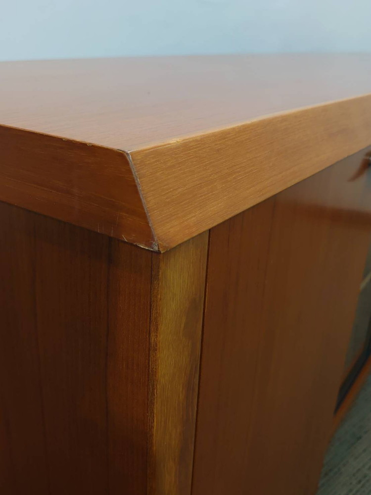 【送料無料 東京地区限定】ローボード 木製書庫 保管庫 キャビネット 収納庫 本棚 書棚 ガラス【中古オフィス家具】【中古】 - 画像 (10)