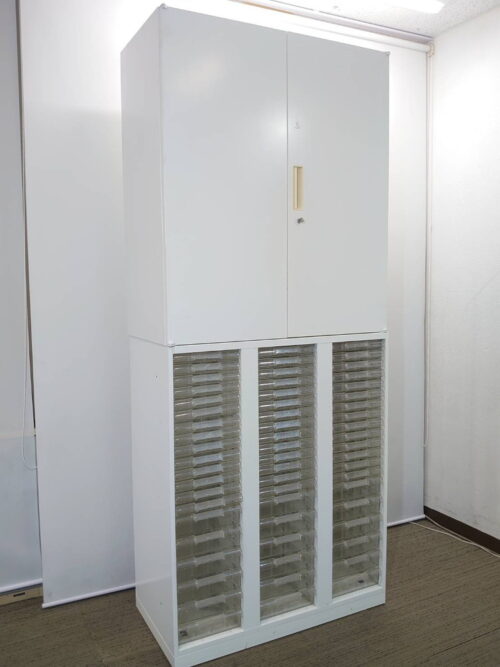 【格安】ナイキ 上下書庫 ユニット書庫 両開き書庫 レターケース 保管庫 収納庫 本棚 書棚 スチールキャビネット スチール書庫 上下書庫 レターケース【中古オフィス家具】【中古】