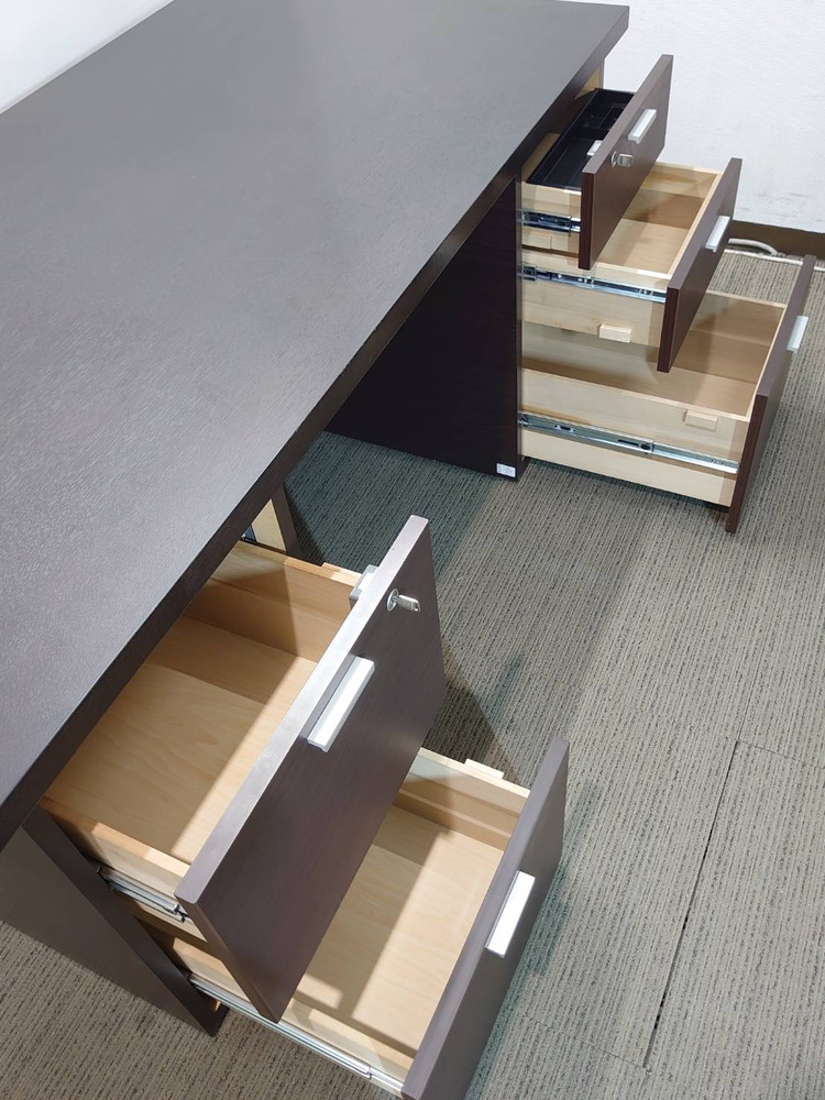 コクヨ 両袖机 両袖デスク 役員デスク 高級デスク 木製デスク 役員用デスク 役員机 社長机 役員用家具 オフィスデスク マネジメントデスク エグゼクティブデスク 社長室 役員室【中古オフィス家具】【中古】 - 画像 (7)