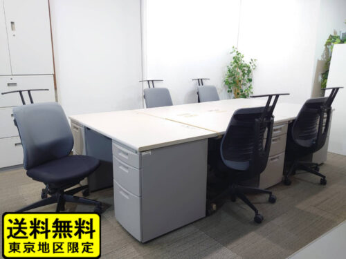 東京地区送料無料 5台セット オフィスデスクセット 両袖机 片袖机 椅子 イトーキ CZ コクヨ ベルガー 5人用 オフィスデスクセット 両袖机 片袖机 椅子