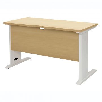 【法人様限定】送料無料 スチール脚デスク W1200xD600 ライトチェリーV x ホワイト脚 抗ウイルス天板 RFSLD-1260VCD-WL - 画像 (2)