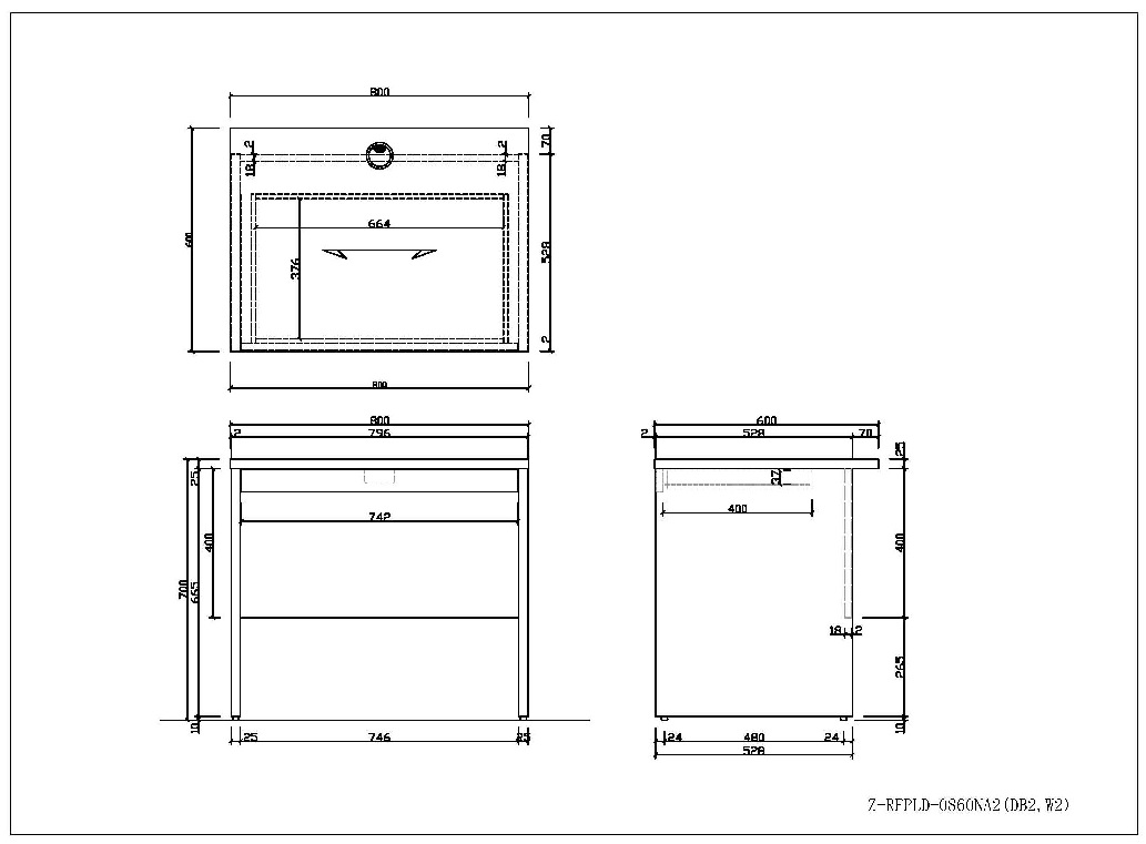 【法人様限定】送料無料 ノルム 木製デスクⅡ 引出付き W800 ホワイト Z-RFPLD-0860W2 - 画像 (4)