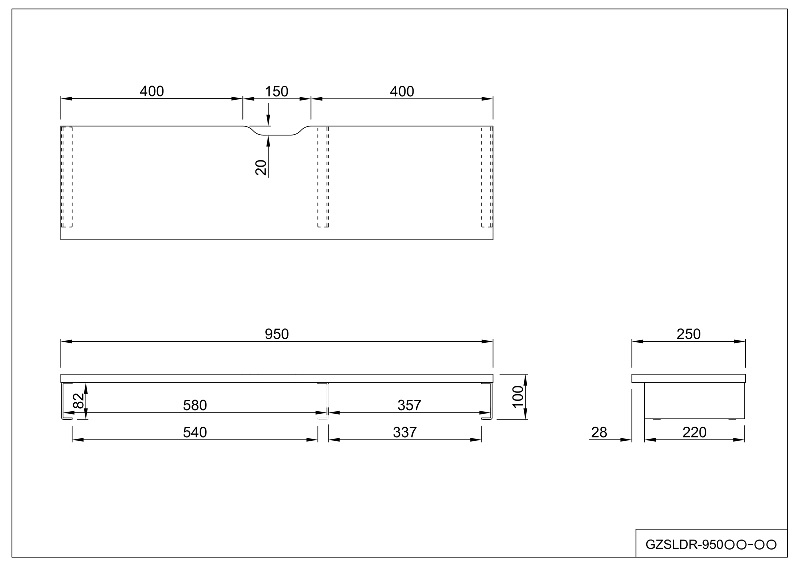 【法人様限定】送料無料 スチール脚机上台 W950 ホワイト ブラック脚 GZSLDR-950WH-BL - 画像 (7)