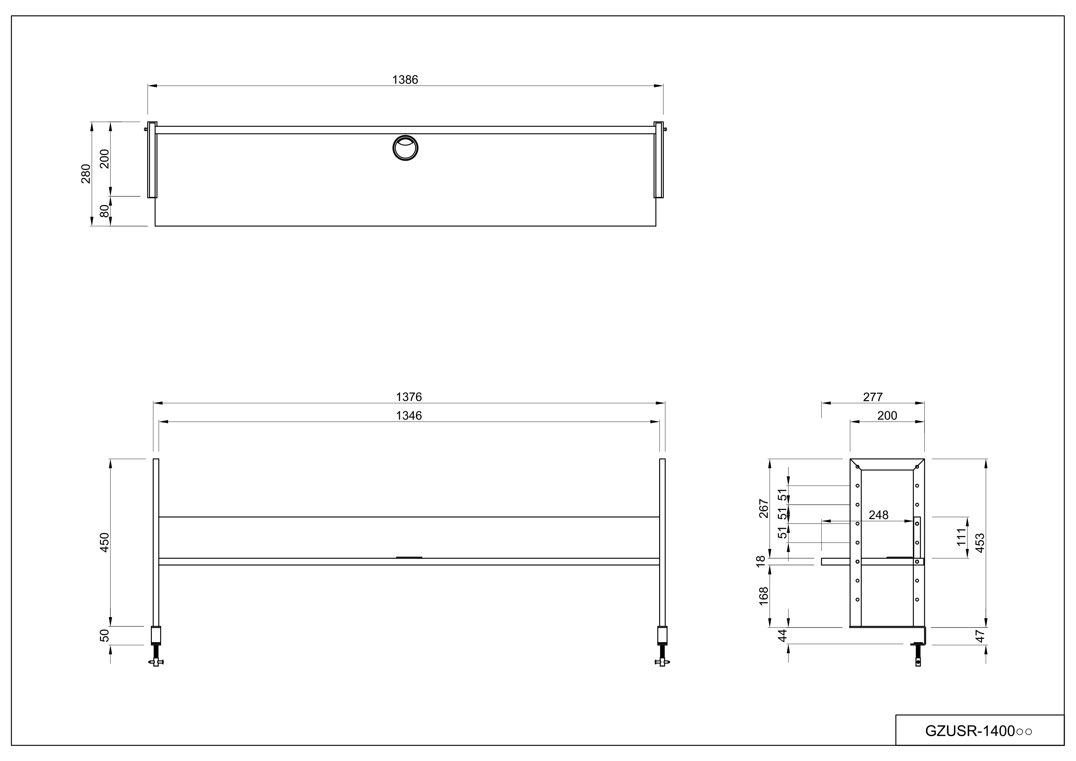 【法人様限定】送料無料 ワーキングデスク上置棚 W1400 ウォルナット GZUSR-1400DM - 画像 (5)