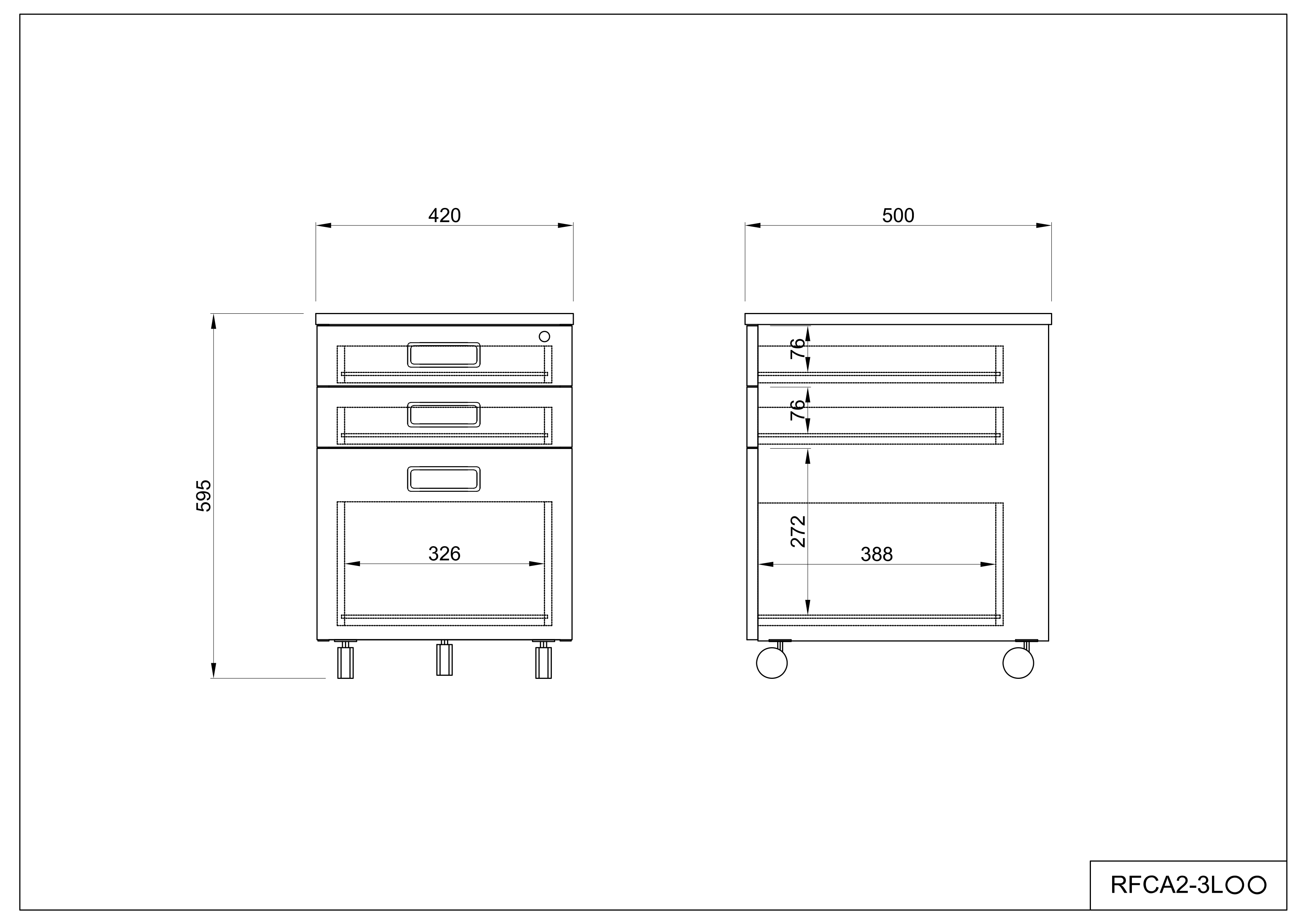 【法人様限定】送料無料 ノルム 3段ワゴンローⅡ ナチュラル RFCA2-3LNA - 画像 (5)