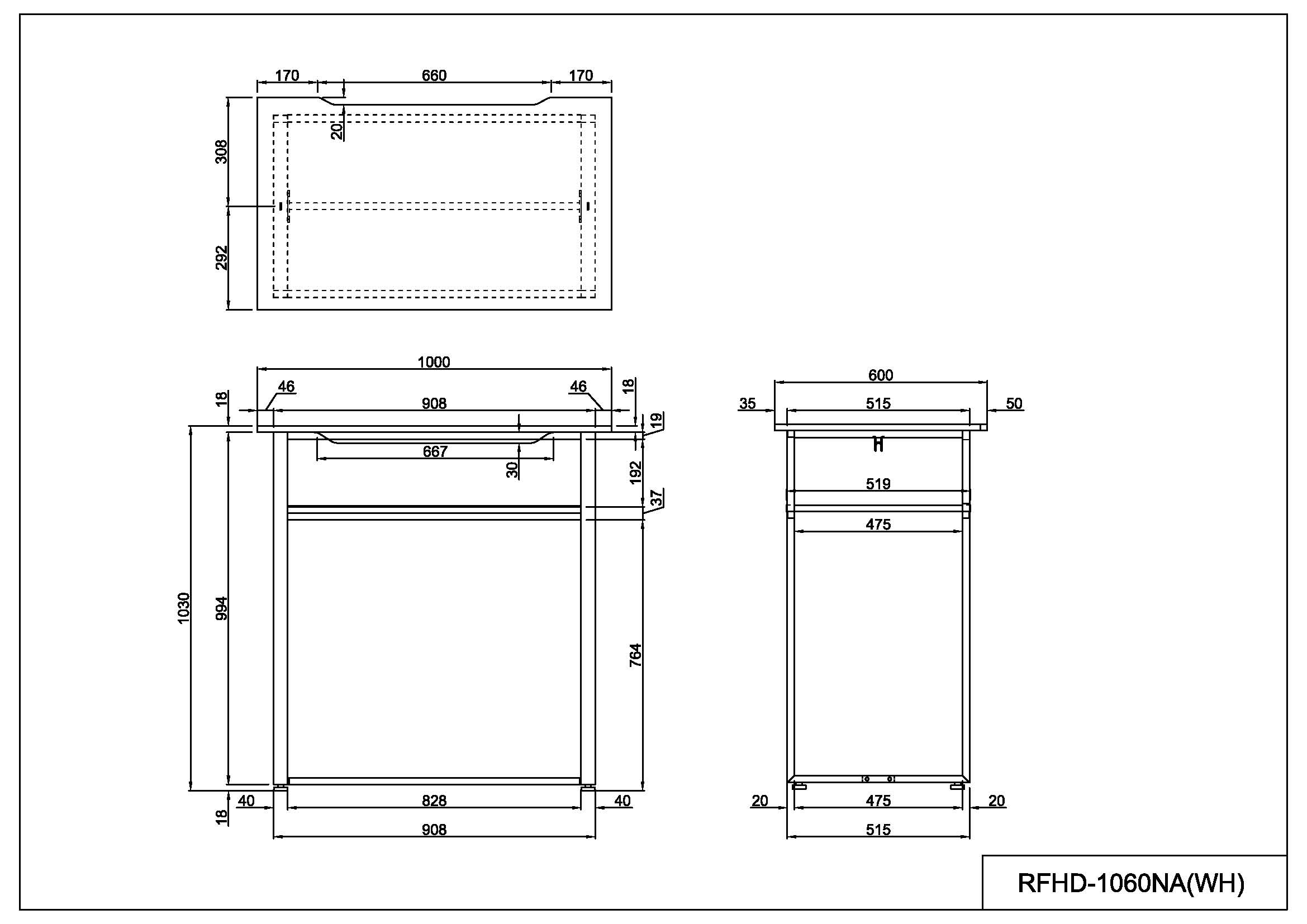 【法人様限定】送料無料 ハイデスク W1000xD600 ナチュラル RFHD-1060NA - 画像 (5)