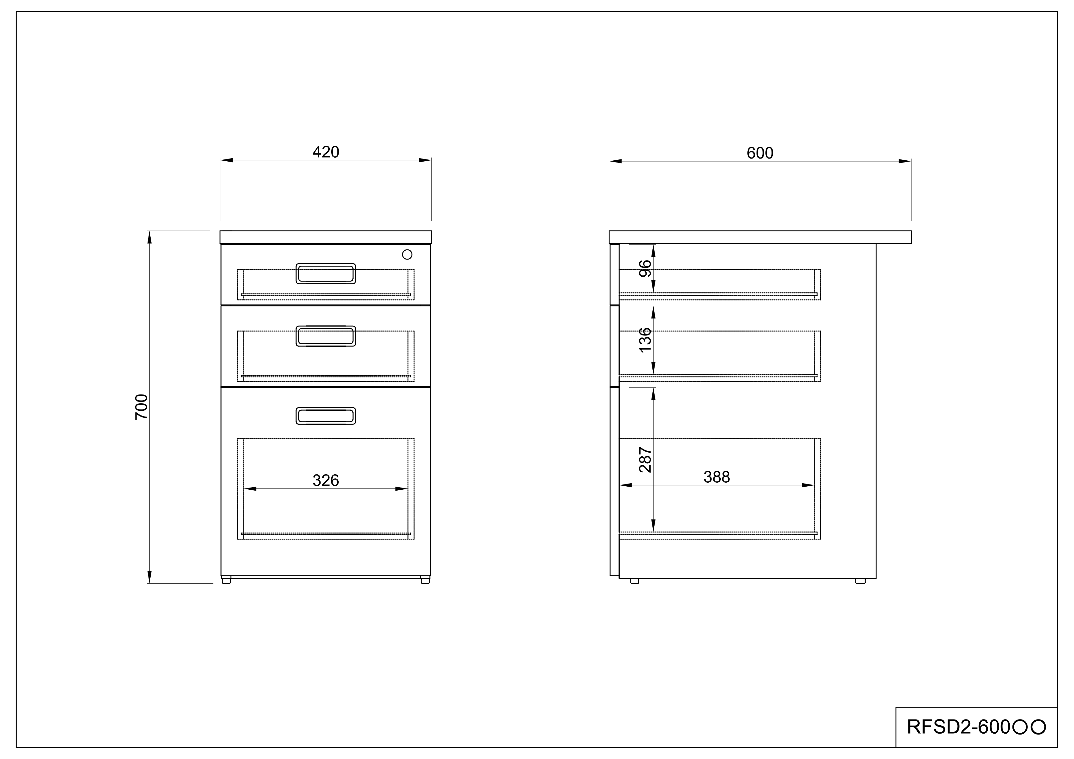 【法人様限定】送料無料 ノルム 脇机Ⅱ W420xD600 ナチュラル RFSD2-600NA - 画像 (4)