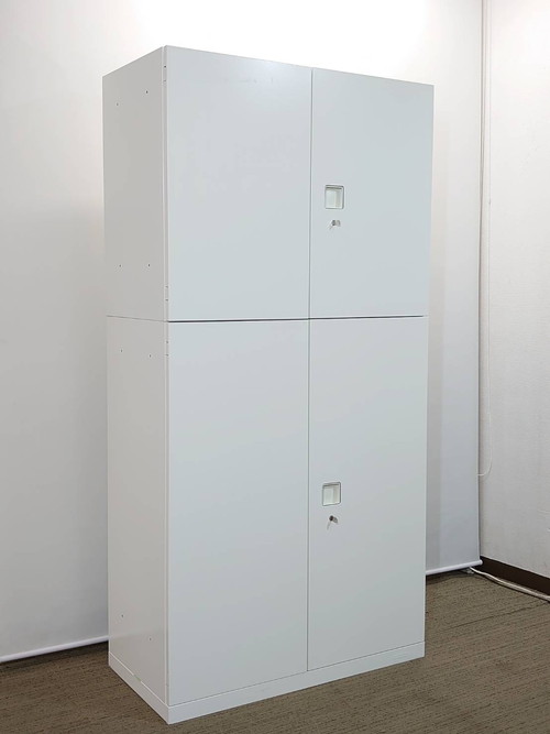 オカムラ レクトライン 上下書庫 両開き書庫 キャビネット ユニット書庫【中古オフィス家具】【中古】