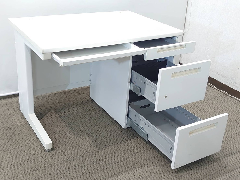 【送料無料 地域限定】【美品】4台セット イナバ プラオ 4人用 オフィスデスクセット 片袖机 椅子 オフィスデスク オフィスチェア【中古オフィス家具】【中古】 - 画像 (6)