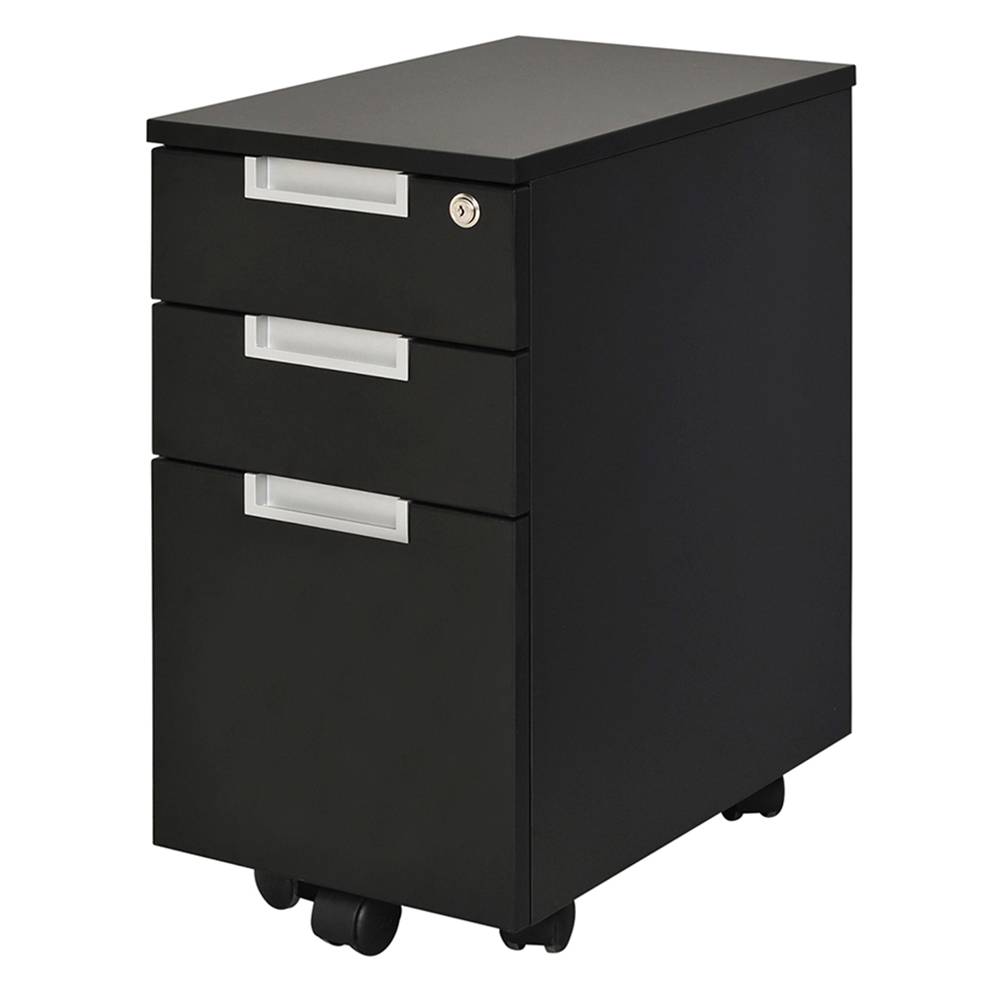 【法人様限定】送料無料 スチール脚デスク スリムワゴン ブラック GZCA-SL315BK