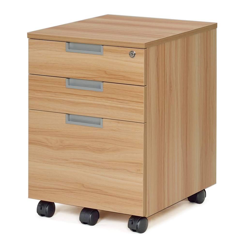 【法人様限定】送料無料 スチール脚デスク インサイドワゴン ナチュラル GZCA-SLNA