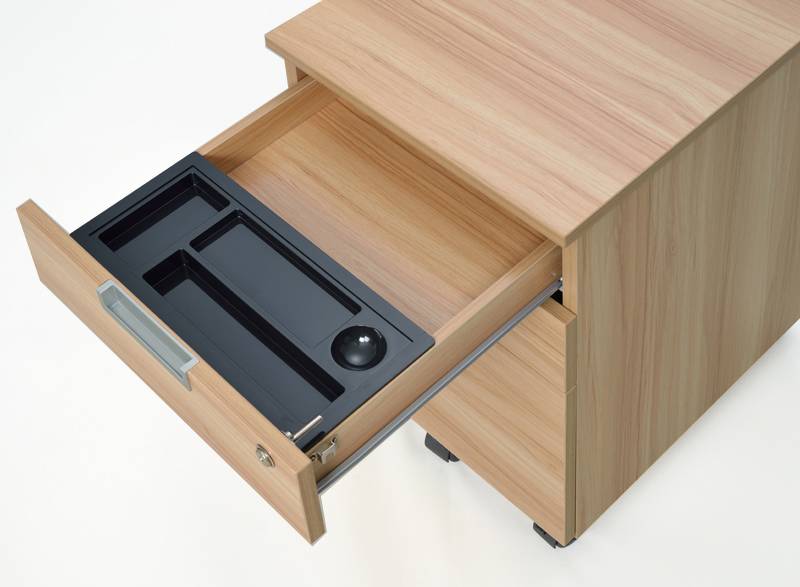 【法人様限定】送料無料 スチール脚デスク インサイドワゴン ナチュラル GZCA-SLNA - 画像 (3)