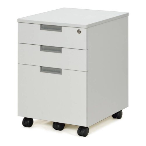 【法人様限定】送料無料 スチール脚デスク インサイドワゴン ホワイト GZCA-SLWH