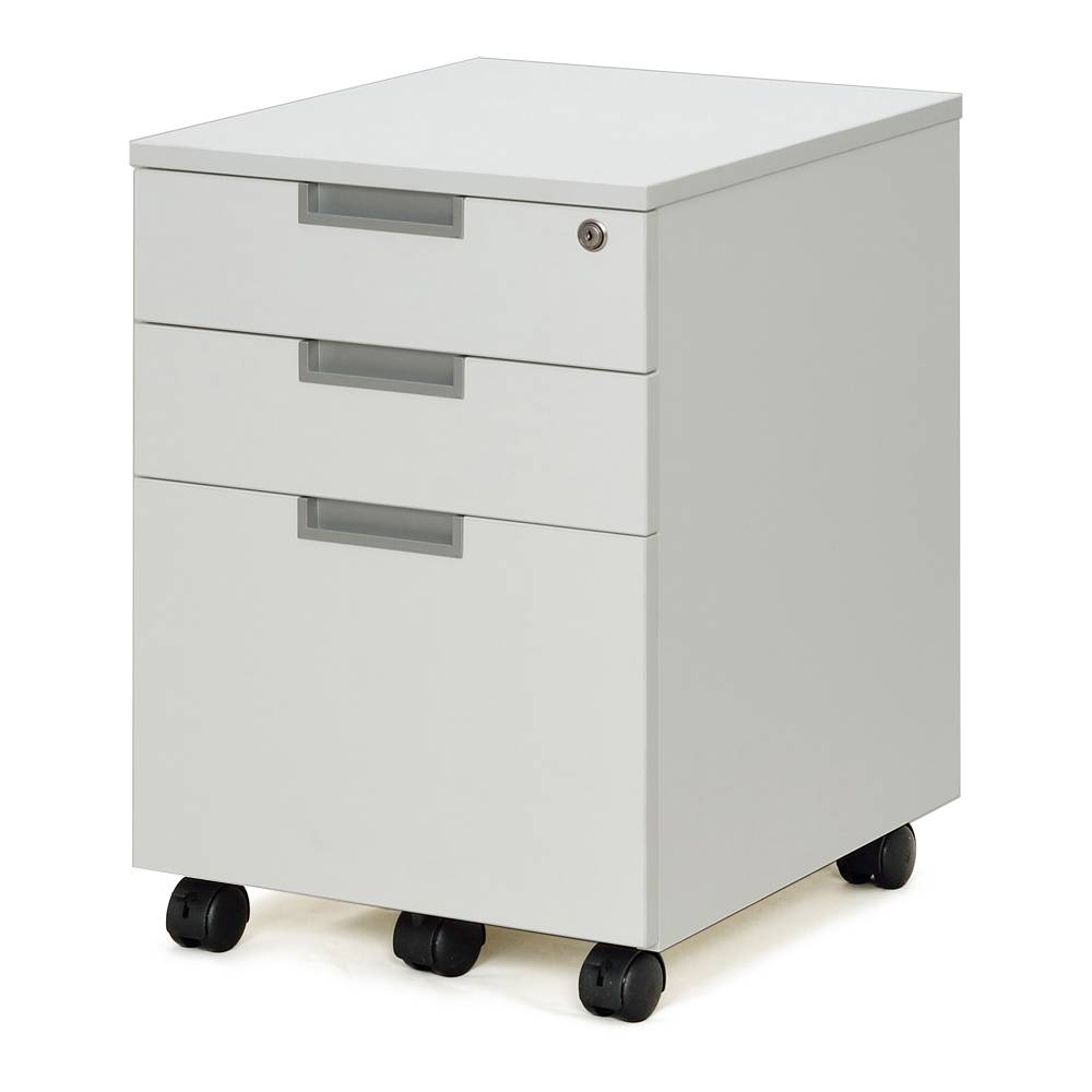 【法人様限定】送料無料 スチール脚デスク インサイドワゴン ホワイト GZCA-SLWH