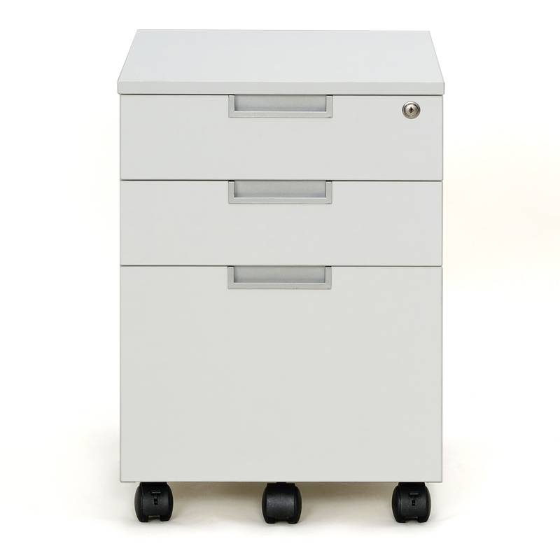 【法人様限定】送料無料 スチール脚デスク インサイドワゴン ホワイト GZCA-SLWH - 画像 (2)