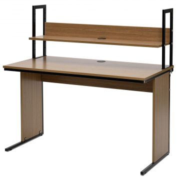 【法人様限定】送料無料 ワーキングデスク上置棚 W1200 ウォルナット GZUSR-1200DM - 画像 (2)