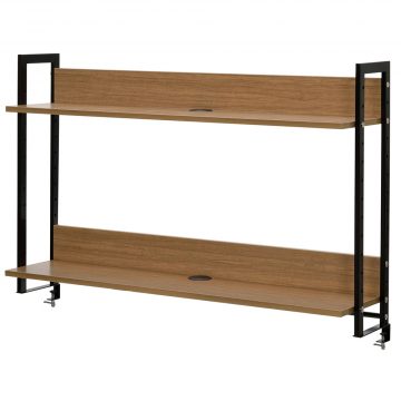 【法人様限定】送料無料 ワーキングデスク上置ハイシェルフW1200 ウォルナット GZUSRH-1200DM