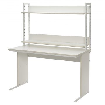 【法人様限定】送料無料 ワーキングデスク上置ハイシェルフW1200 ホワイト GZUSRH-1200WH - 画像 (2)