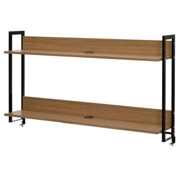 【法人様限定】送料無料 ワーキングデスク上置ハイシェルフW1400 ウォルナット GZUSRH-1400DM