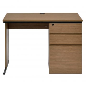 【法人様限定】送料無料 ワーキングデスク 片袖 W1000xD600 ウォルナット GZWC-1060DM - 画像 (2)