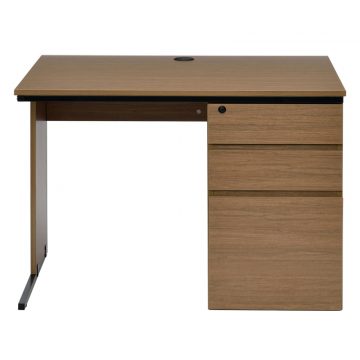 【法人様限定】送料無料 ワーキングデスク 片袖 W1000xD700 ウォルナット GZWC-1070DM - 画像 (2)