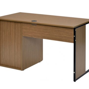 【法人様限定】送料無料 ワーキングデスク 片袖 W1000xD600 ウォルナット GZWC-1060DM - 画像 (3)