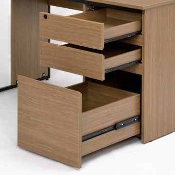 【法人様限定】送料無料 ワーキングデスク 片袖 W1200xD700 ウォルナット GZWC-1270DM - 画像 (4)