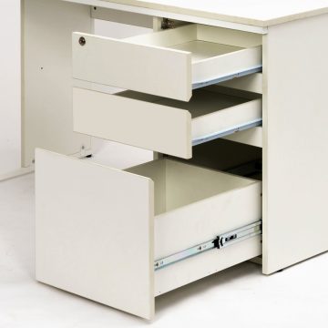 【法人様限定】送料無料 ワーキングデスク 片袖 W1200xD600 ホワイト GZWC-1260WH - 画像 (4)