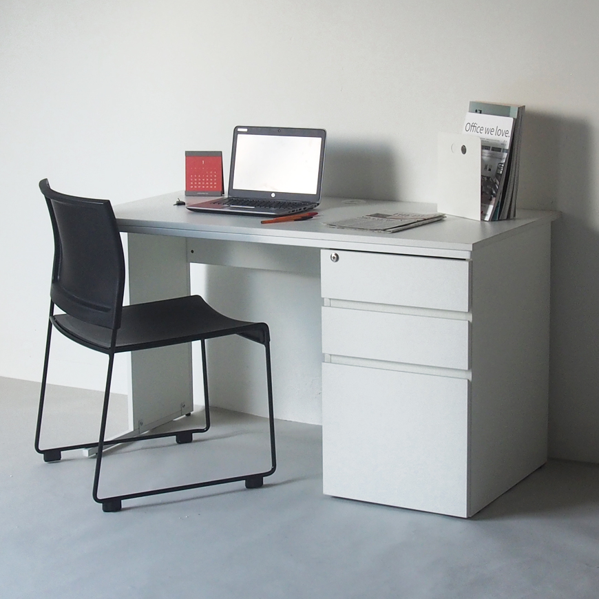 【法人様限定】送料無料 ワーキングデスク 片袖 W1200xD600 ホワイト GZWC-1260WH - 画像 (7)