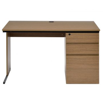 【法人様限定】送料無料 ワーキングデスク 片袖 W1200xD700 ウォルナット GZWC-1270DM - 画像 (2)