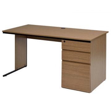 【法人様限定】送料無料 ワーキングデスク 片袖 W1400xD700 ウォルナット GZWC-1470DM