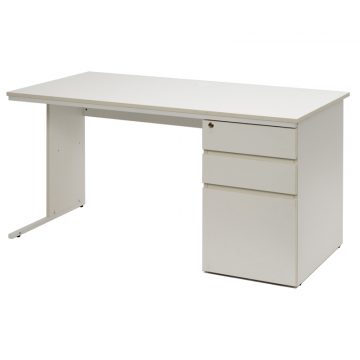 【法人様限定】送料無料 ワーキングデスク 片袖 W1400xD700 ホワイト GZWC-1470WH