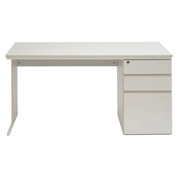 【法人様限定】送料無料 ワーキングデスク 片袖 W1400xD700 ホワイト GZWC-1470WH - 画像 (2)