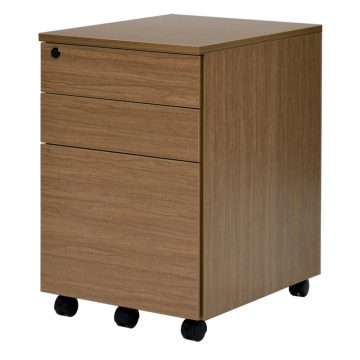 【法人様限定】送料無料 ワーキングデスク3段ワゴン ウォルナット GZWCA-3DM