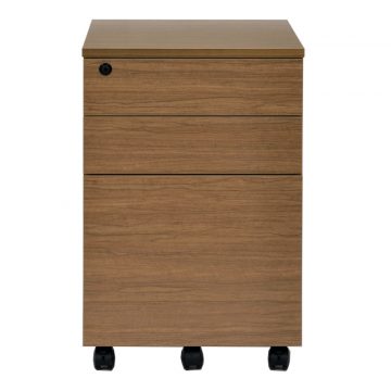 【法人様限定】送料無料 ワーキングデスク3段ワゴン ウォルナット GZWCA-3DM - 画像 (2)