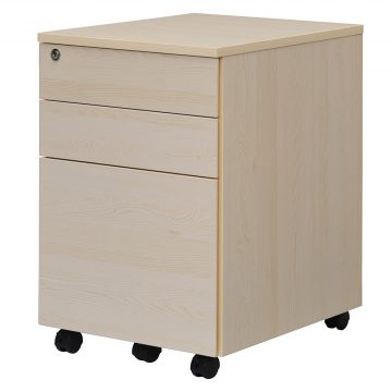 【法人様限定】送料無料 ワーキングデスク3段ワゴン ナチュラル GZWCA-3NA