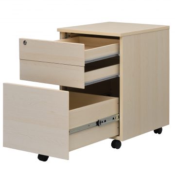 【法人様限定】送料無料 ワーキングデスク3段ワゴン ナチュラル GZWCA-3NA - 画像 (3)