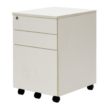 【法人様限定】送料無料 ワーキングデスク3段ワゴン ホワイト GZWCA-3WH