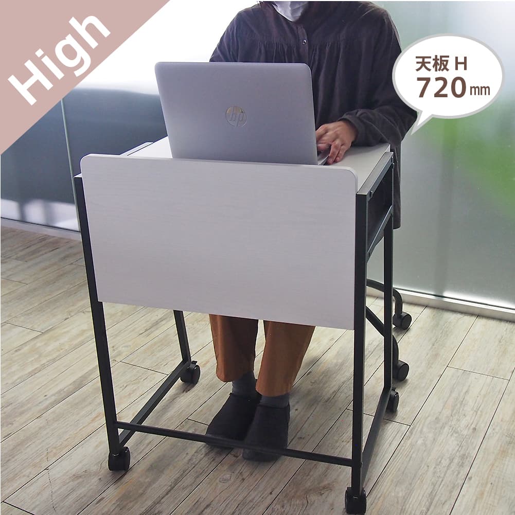 【法人様限定】送料無料 リル 2wayキャスターデスク ホワイトウッド RFWCD-5540WG - 画像 (11)