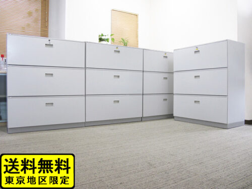 【美品】【格安】イトーキ 4台セット シンライン 両開き書庫 鍵付き書庫 カギ付き書庫 スチール書庫 キャビネット 両開きキャビネット 収納庫 保管庫【中古】