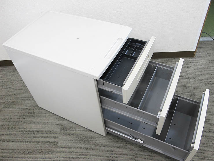 【法人限定送料無料】【大量入荷】コクヨ MX 3段ワゴン サイドワゴン デスクワゴン 袖机 脇机【中古オフィス家具】【中古】 - 画像 (3)