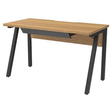 【法人様限定】送料無料 I shaped デスク W1200×D600 引出付き ウォルナット RFILD-1260DM-DR