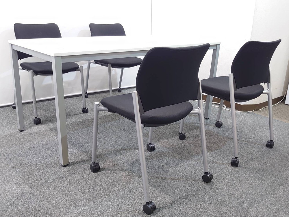会議テーブル 会議用テーブル ミーティングテーブル ミーティングセット テーブル3色あり 会議チェア スタッキングチェア スタックチェア 有料オプションあり アクリル板 飛沫感染予防パネル 【中古オフィス家具】【中古】 - 画像 (3)