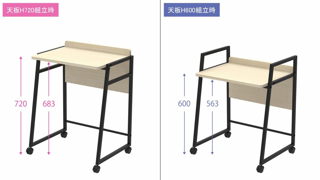 【法人様限定】送料無料 リル 2wayキャスターデスク ホワイトウッド RFWCD-5540WG - 画像 (8)