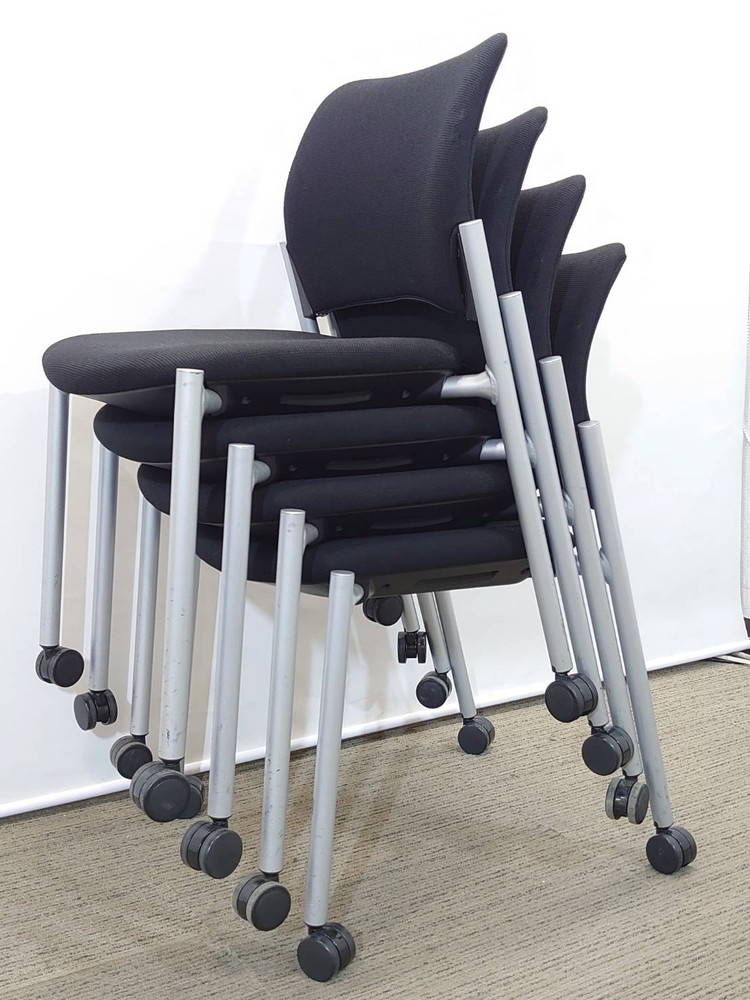 会議テーブル 会議用テーブル ミーティングテーブル ミーティングセット テーブル3色あり 会議チェア スタッキングチェア スタックチェア 有料オプションあり アクリル板 飛沫感染予防パネル 【中古オフィス家具】【中古】 - 画像 (11)